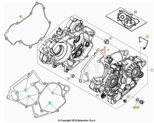 Guarnizione carter centrale Beta RR 125-200 2T 2018/2024