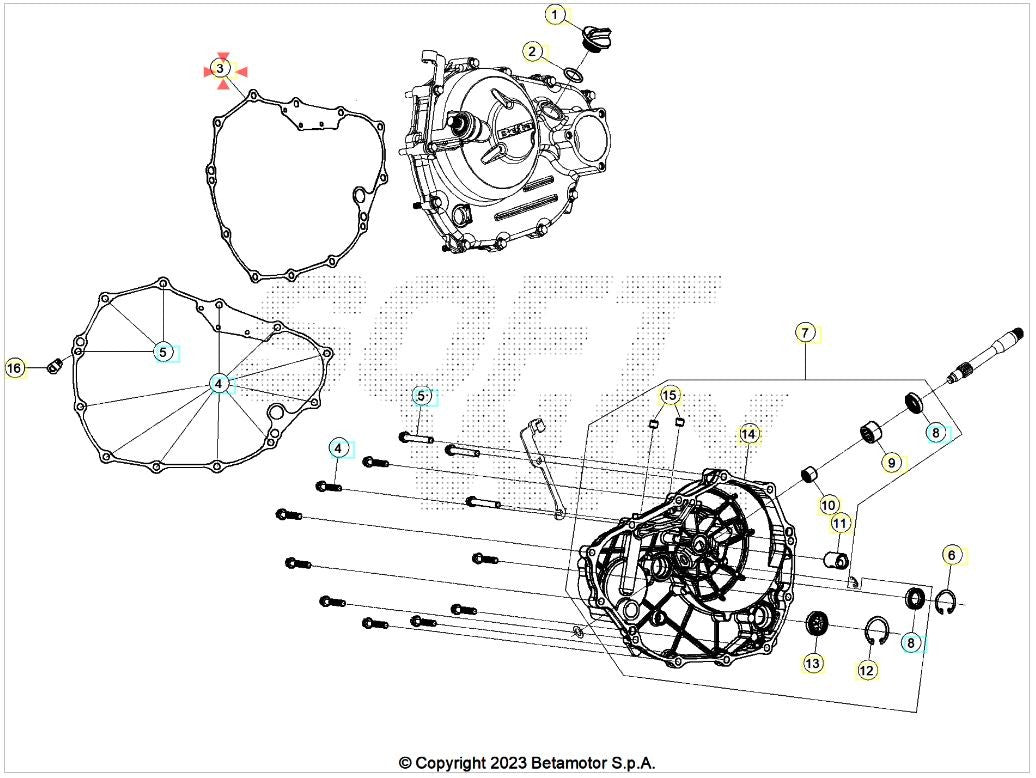 Guarnizione coperchio frizione Beta RR 125 4T T 2023-2025