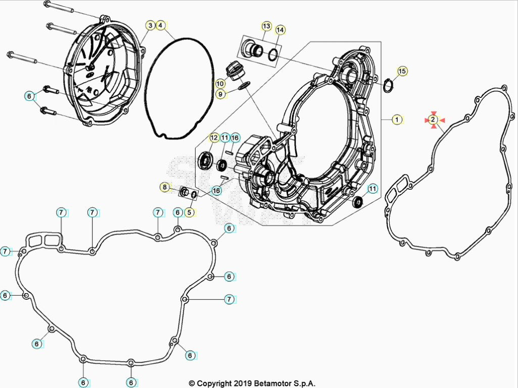 Guarnizione Coperchio Frizione Beta RR 4T 350 390 430 480 (2020–2025) OEM 037010050000