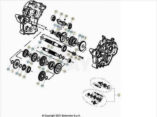 Ingranaggio 2 vel. su primario Beta RR 50 2T 2012-2023