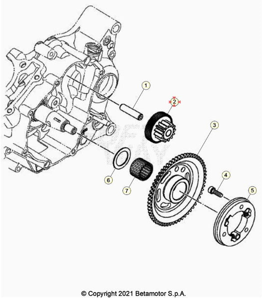 Ingranaggio Beta RR 125 4T LC MOTORE MINARELLI (2013-2026) OEM 021070200000