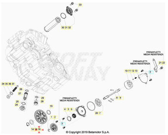 compare product Ingranaggio pompa olio Beta RR 4T (2020-2026) - Beta RX 450 4T (2024-2026) OEM 037080090000