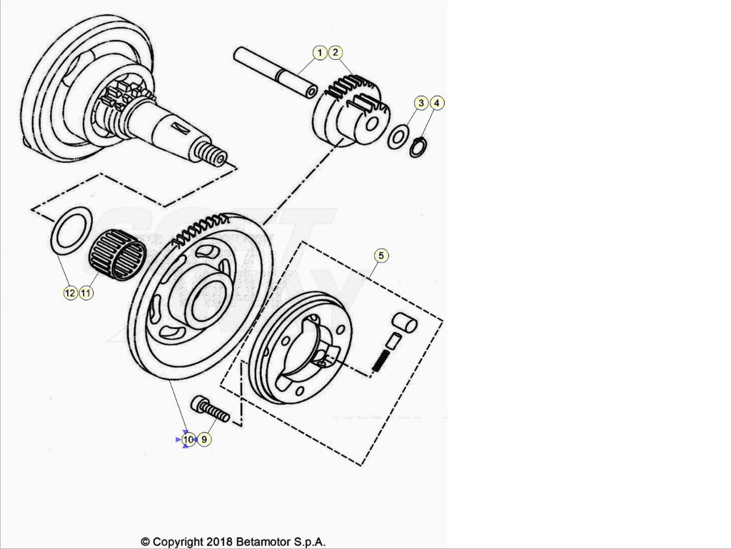 INGRANAGGIO AVVIAMENTO ELETTRICO BETA RR 125 4T LC 2013/2020