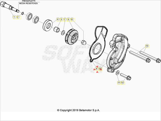 Inserto Pompa Acqua Beta RR 4T (2020–2026) - RX 450 4T (2024-2026) OEM 037090068700
