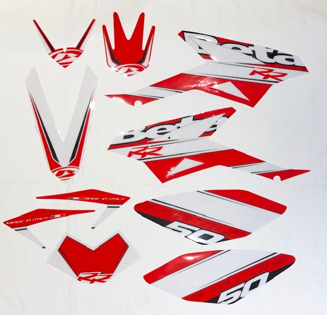 Kit adesivi Beta RR 50 Enduro e Motard 2016/2017 colore rosso