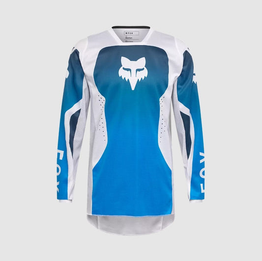 Kit Cross Enduro Fox 180 Shield – Maglia + Pantaloni Blu/Bianco