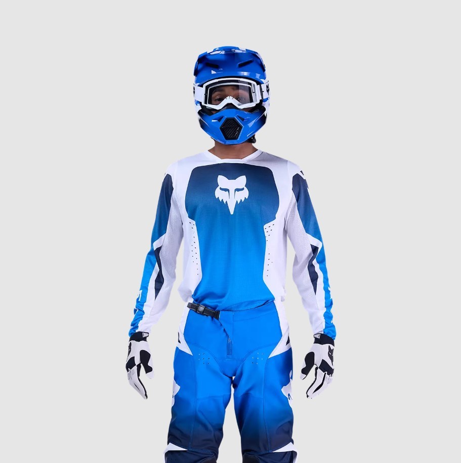 Fox 180 Shield Enduro Motocross Kit – Jersey + Pants Blue/White