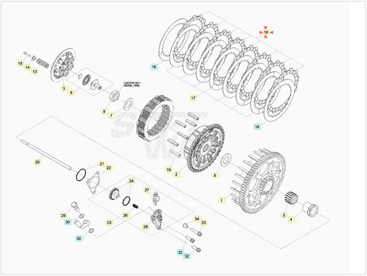Kit dischi frizione guarniti originali Beta RR 350 4T 2014 FACTORY OEM 02903052000
