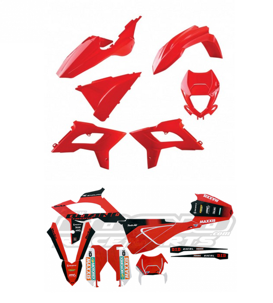 Kit plastiche restyling Beta RR 2T-4T 2018/2019 con grafiche rosso