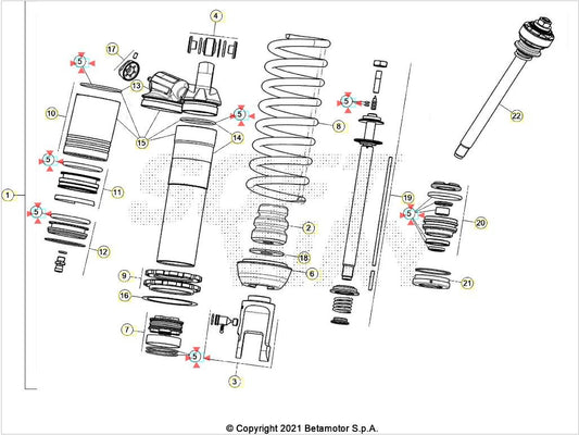 Kit revisione guarnizioni ammortizzatore Sachs Beta RR 125/200/250/300 2T RR 350/390/430/480 4T 2020-2024
