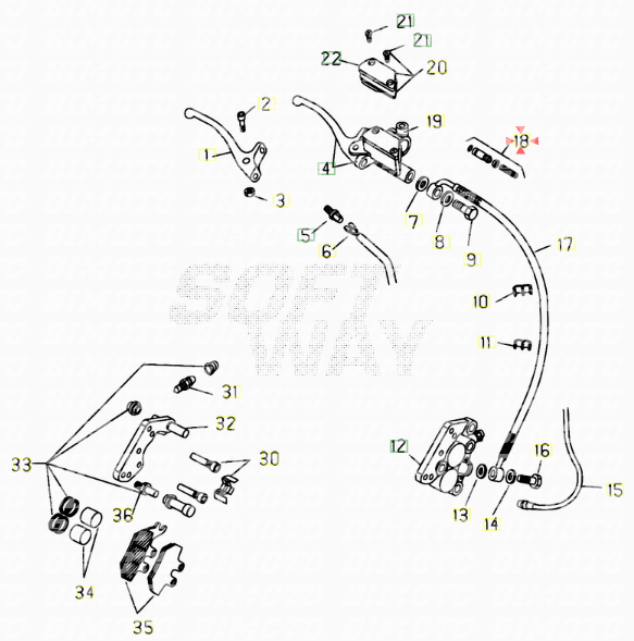 Front brake pump overhaul kit Beta RR 125 2005/2009 RE 125 2008/2009 Ark 2007/2011