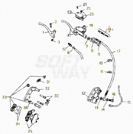 Kit revisione pompa freno anteriore Beta RR 125 2005/2009 RE 125 2008/2009 Ark 2007/2011