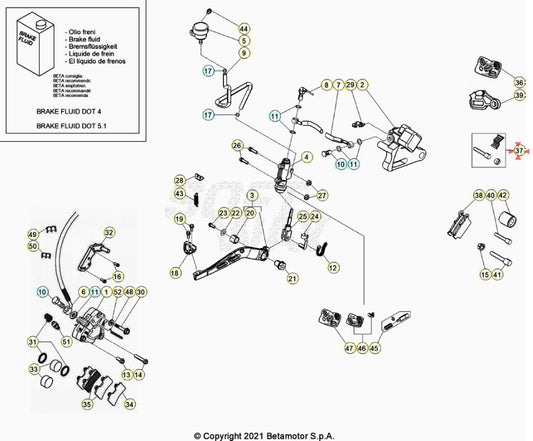 Kit ricambi pinza (perni-grano) Beta RR 50 2005/2025 RR 125 4T 2005/2025 Alp 125/200