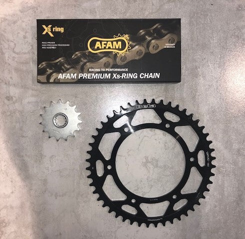 Kit trasmissione Beta ALP 200 - ALP 4.0 catena Afam, corona e pignone originali