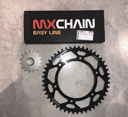 Kit trasmissione Beta ALP 200 - ALP 4.0 catena Mx Chain, corona e pignone originali