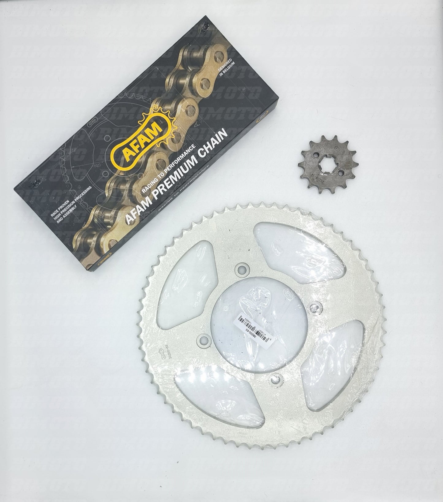 Kit Trasmissione AFAM Passo 428 Beta RR 125 4T Enduro (2005-2020) Catena, Corona e Pignone