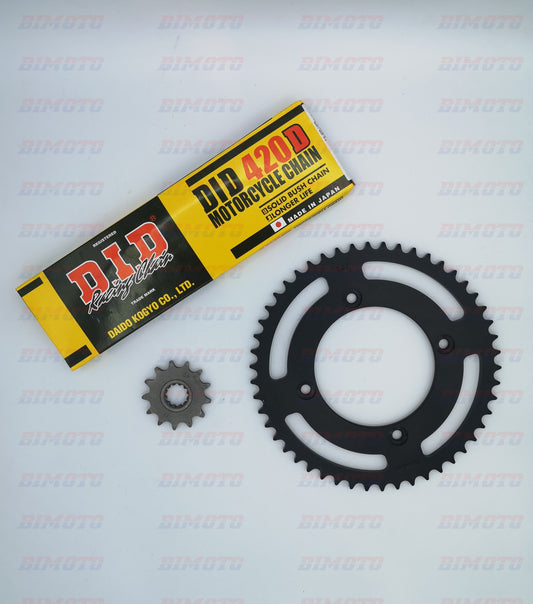 Kit Trasmissione 420 Beta RR 50 2T (2005–2026) Catena DID, Corona Originale, Pignone AFAM/JT