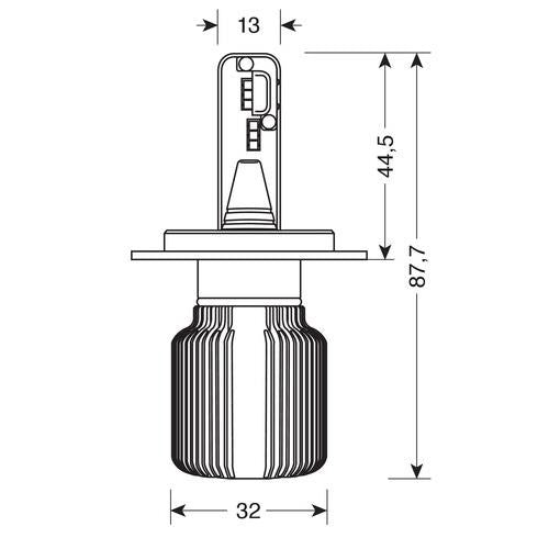 Lampada H4 12 LED 6500° K per conversione fari alogeni 9-32V - (H4) - 20W
