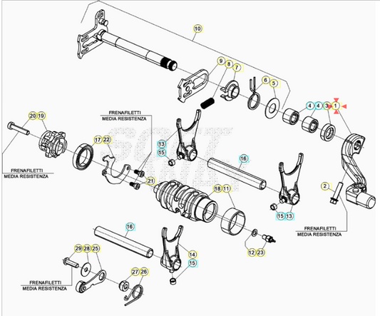 Leva cambio completa nera Beta RR 4T 2020/2024 - CROSS RX 4T