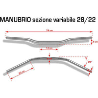 Manubrio Barracuda 28/20 mm Oro-Rosso-Blu-Argento-Nero