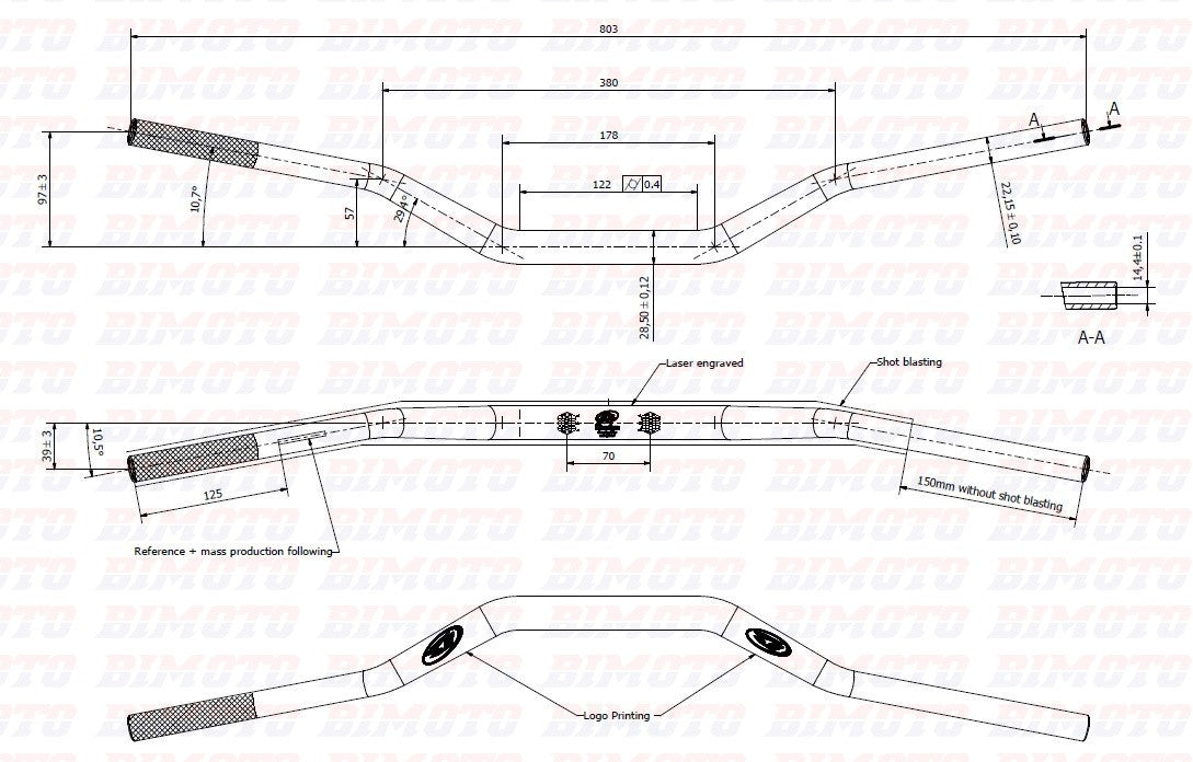 Manubrio piega alta Beta RR 2T-4T 2005/2022 Xtrainer 2015/2022