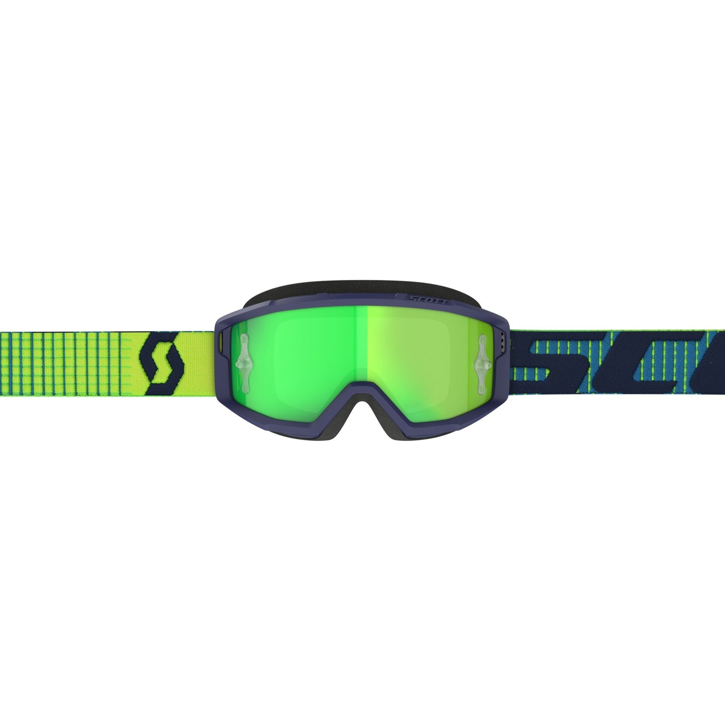 Maschera Scott Primal blu/giallo lente specchiata verde