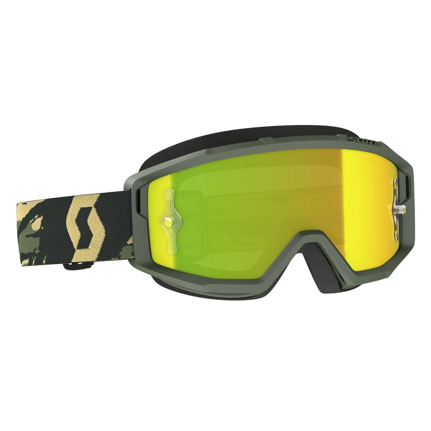 Maschera Scott Primal verde/camo lente specchiata gialla
