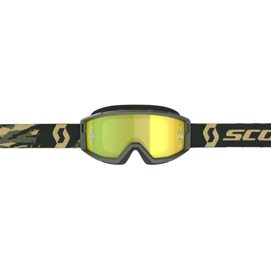 Maschera Scott Primal verde/camo lente specchiata gialla