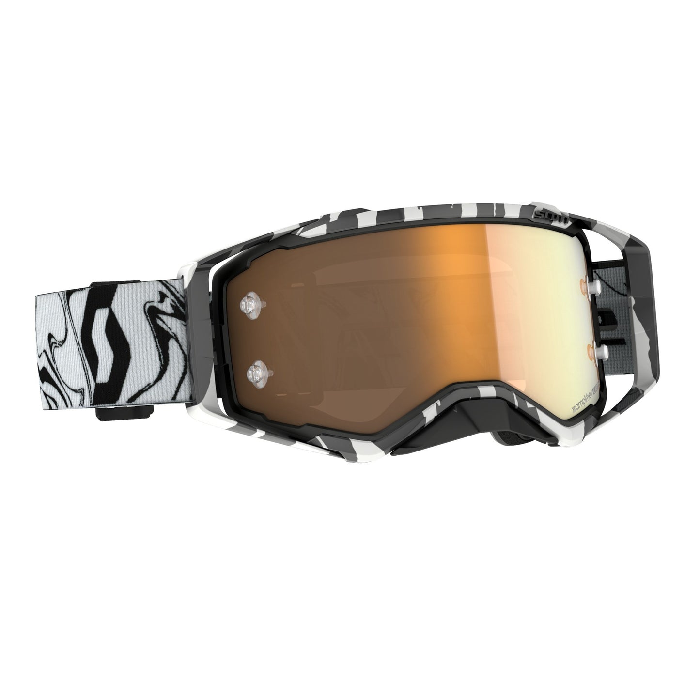 Maschera Scott Prospect Amplifier nero/bianco lente specchiata oro