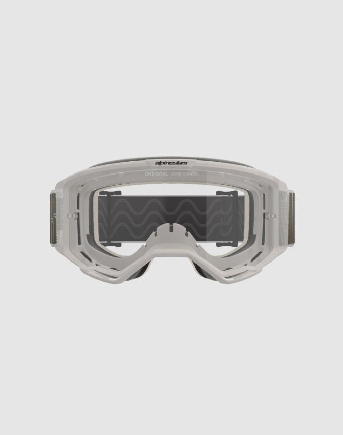MASCHERA Vision 5 HOLLW ALPINESTARS BIANCO/FANGO LENTE TRASPARENTE