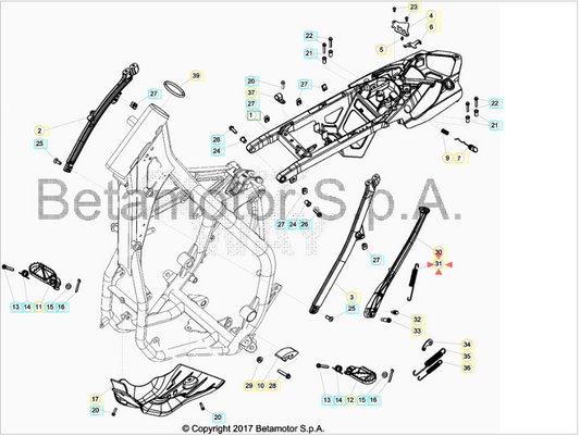 Molla cavalletto BETA RR 350/390/400/430/450/480/498/525 4T 2007-2019 RR 125/200/250/300 2T 2013-2019