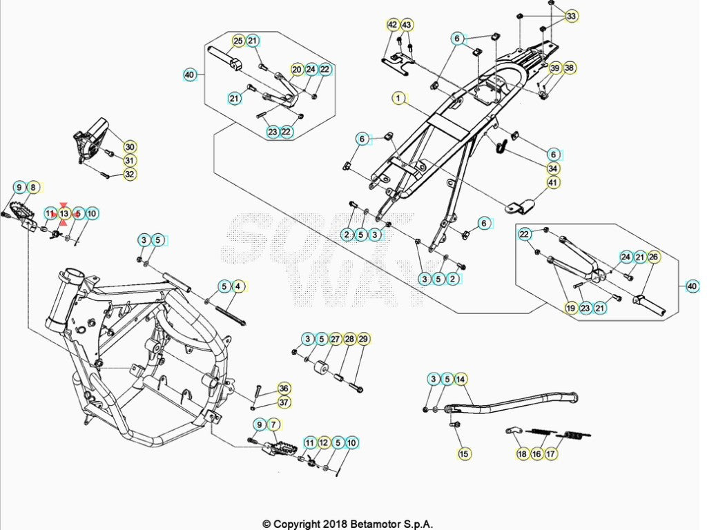 Molla pedana dx Beta RR 50 2005-2020 RR 125 4T AC/LC 2007-2020