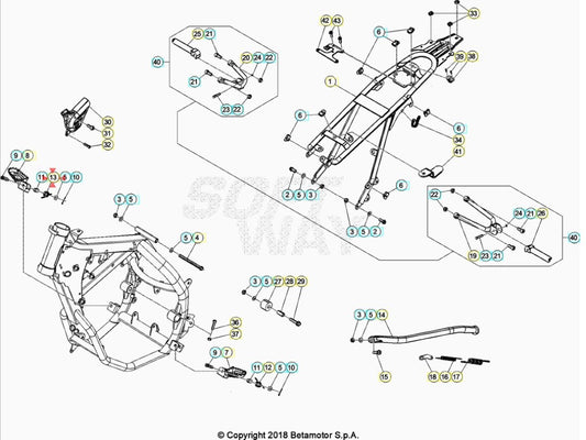 Molla pedana dx Beta RR 50 2005-2020 RR 125 4T AC/LC 2007-2020