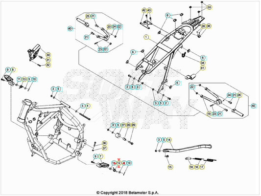 Serie completa guarnizioni motore AM6 Beta RR 50 2T (2005-2025) RMS