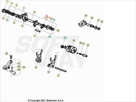 Molla richiamo leva comando cambio Beta RR 50 2T (2005-2026) OEM 3400640000