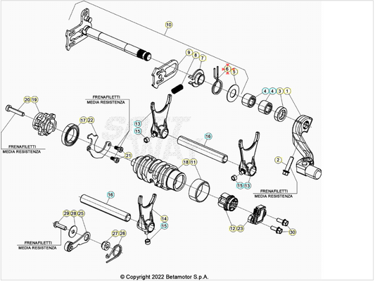 Molla selettore cambio Beta RR 2T-4T 2010/2024 Xtrainer 2015/2024