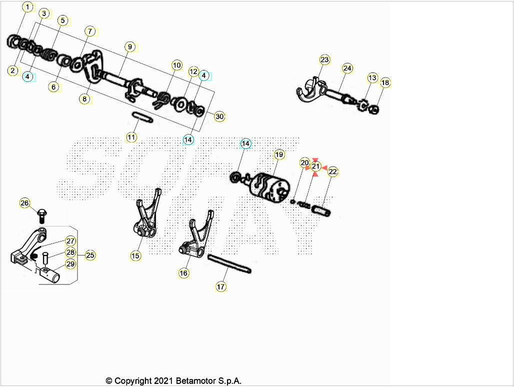 Molla sfera segnamarce Beta RR 50 2T (2005-2024) OEM 3400620000