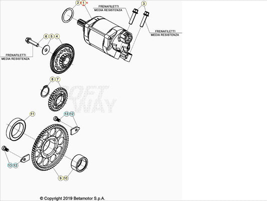 Motorino avviamento Beta RR 350 390 430 480 4T (2020-2026) OEM 037070008000