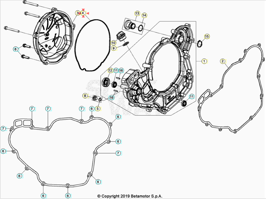 O-Ring Coperchio Frizione Beta RR 4T (2020–2026) - RX 450 4T (2024-2026) OEM 037010070000