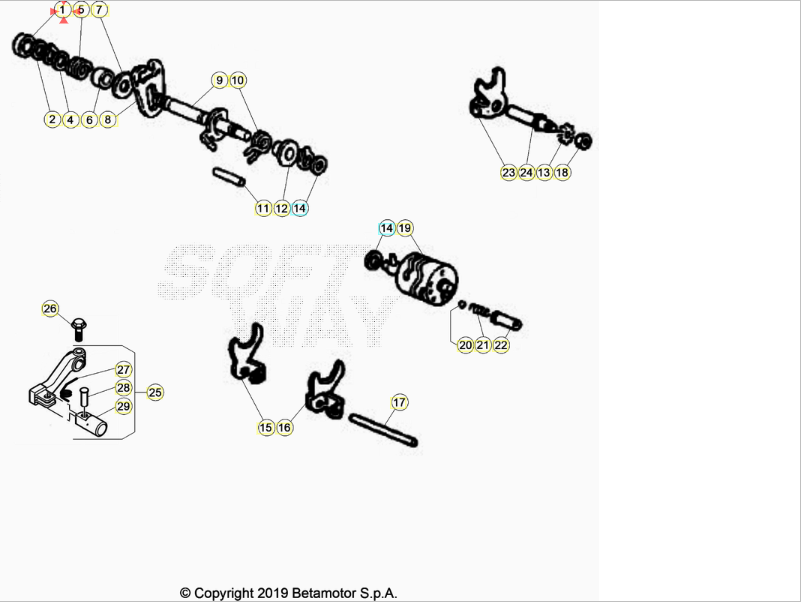 Paraolio albero selettore 12X22X7 Beta RR 50 2005/2025 AM6