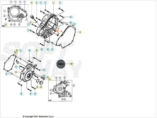 Paraolio D.18X10X6 Beta RR 125 4T AC/LC/R (2009-2026) OEM 021010080000