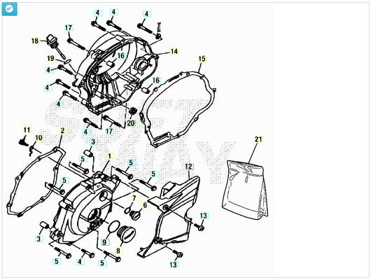 Paraolio D.18X10X6 Beta RR 125 4T AC/LC/R (2009-2026) OEM 021010080000