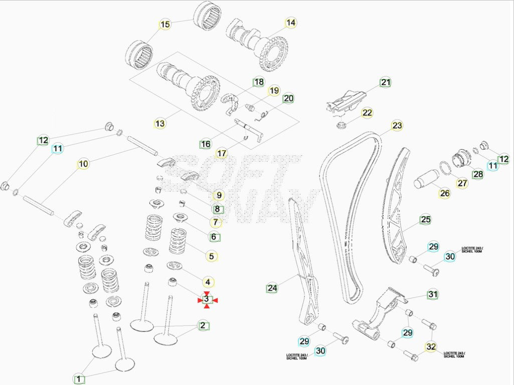 Paraolio guida valvola Beta RR 350/390/400/430/450/480/498/520 4T 2010-2024