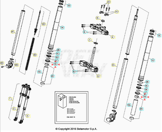 Parapolvere Beta RR 125 LC (2013-2026) - RR 50 Enduro Racing- Motard Track (2012-2026) OEM 024346700000