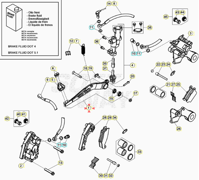 Black Brake Pedal Beta RR 2T-4T 2020/2024 CROSS RX 300-450 2023/2024