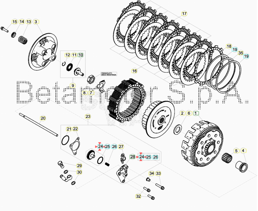 Pistone Attuatore Frizione Beta RR 4T (2010-2017) - RR 2T (2013-2017) - Xtrainer (2015-2017) OEM 006030818000