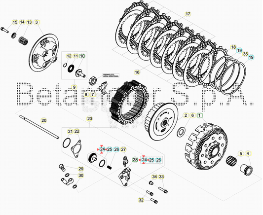 Pistone Attuatore Frizione Beta RR 4T (2010-2017) - RR 2T (2013-2017) - Xtrainer (2015-2017) OEM 006030818000