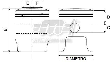 Pistone Prox Ø66,37 Yamaha YZ 250 1999-2025  Suzuki RM 250 2003-2012