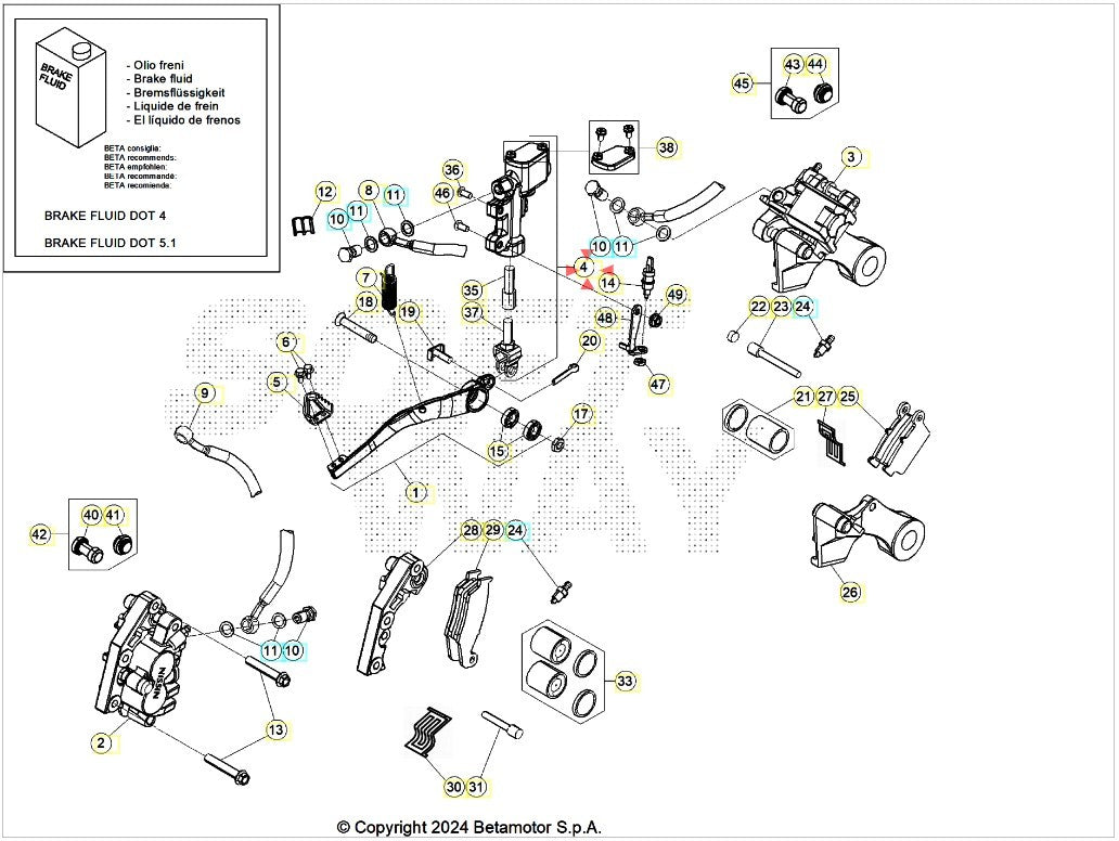 Pompa freno Beta RR 250/300 2T 350/390/430/480 4T RACING MY24 RR 125/200/250/300 2T RR 350/390/430/480 4T X-PRO/RACE MY25
