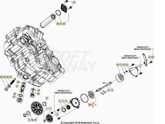 Pompa olio Ø40,56 B 5 Beta RR 4T (2010-2026) - RX 450 4T (2024-2026) OEM 006080108000
